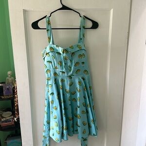 Vintage Style Avocado Print Dress